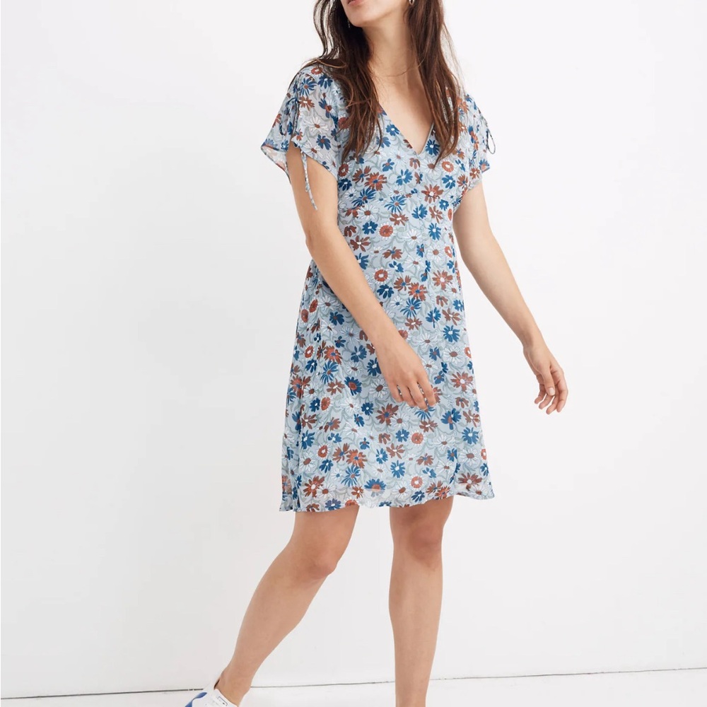 Madewell Women’s Plus Size Open-Back Mini Dress in Wildflower Garden Size 14